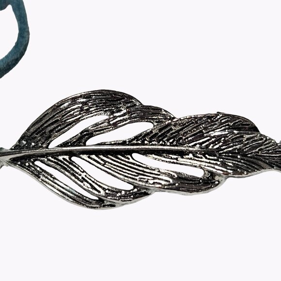 Bono Feather Charm String Bracelet Silver Tone Nature Fashion Jewelry Women - Picture 2 of 5